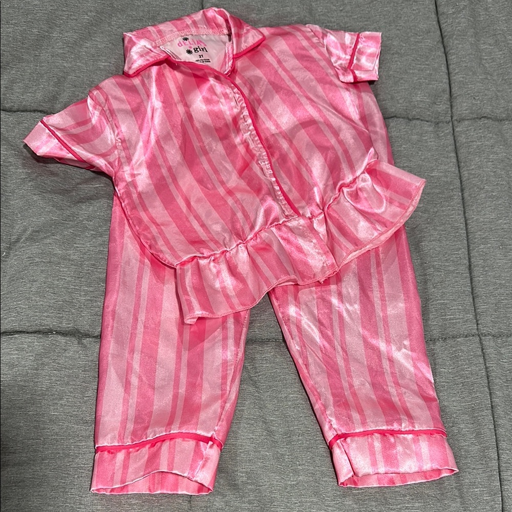 dELiA*s Pink Striped Satin Pajama Set